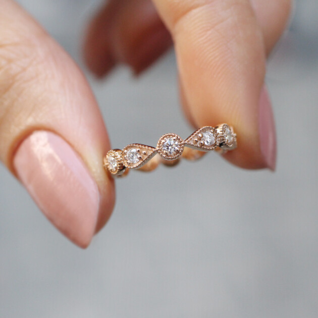 0.45 Karat Vintage Tasarım Tamtur Pırlanta Yüzük - 1