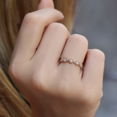 0.45 Karat Vintage Tasarım Tamtur Pırlanta Yüzük - 3