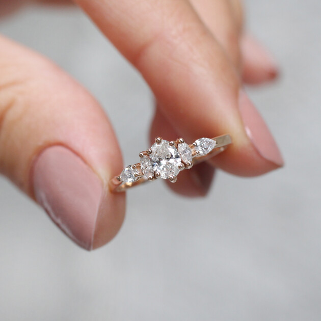 0.50 CT F SI1 GIA Sertifikalı Vintage Diana Pırlanta Yüzük - 1