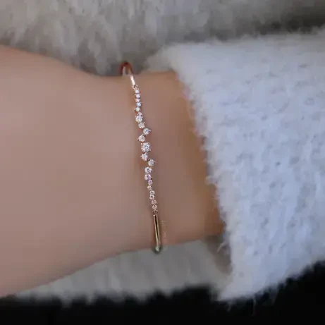 0.50 Karat Asimetri Pırlanta Bileklik - 1