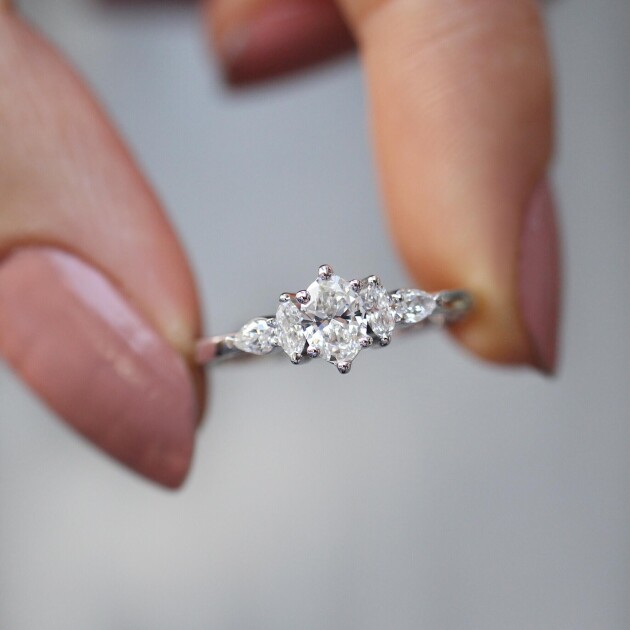 0.50 Karat D SI2 GIA Sertifikalı Vintage Diana Pırlanta Yüzük - 1