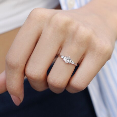 0.50 Karat F SI2 GIA Sertifikalı Vintage Diana Pırlanta Yüzük - 2