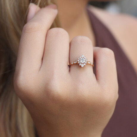 0.50 Karat F SI2 GIA Sertifikalı Vintage Lina Pırlanta Yüzük - 2