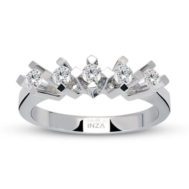 0.50 Karat Pırlanta Beştaş Yüzük - 1