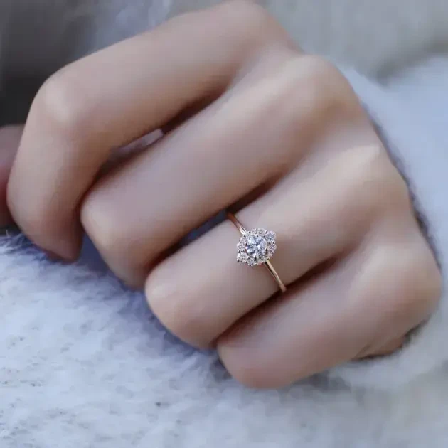 0.50 Karat Vintage Lina Tasarım Pırlanta Yüzük - 3