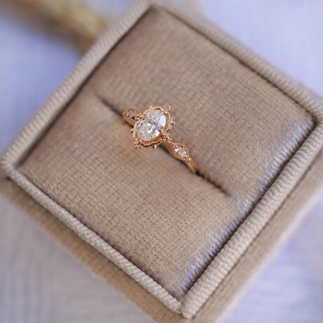 0.55 Karat E SI1 GIA Sertifikalı Vintage Aria Tasarım Pırlanta Yüzük - 2