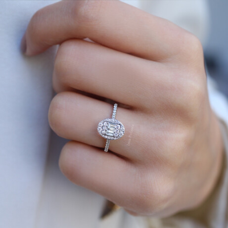 0.55 Karat Pırlanta Baget Yüzük - 2