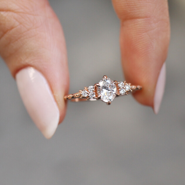 0.55 Karat Vintage Lisa Tasarım Pırlanta Yüzük - 3