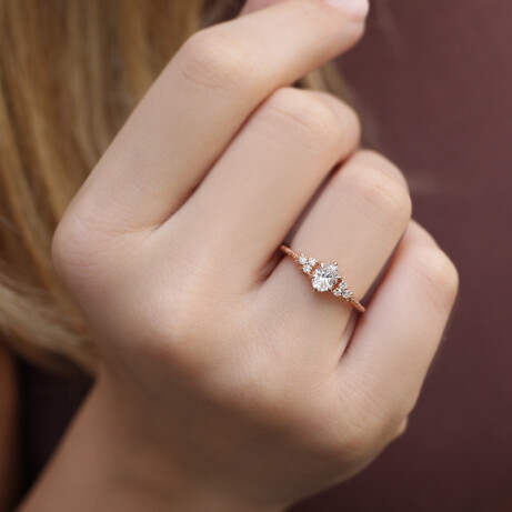 0.55 Karat Vintage Lisa Tasarım Pırlanta Yüzük - 4