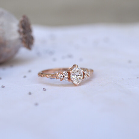 0.55 Karat Vintage Lisa Tasarım Pırlanta Yüzük - 2