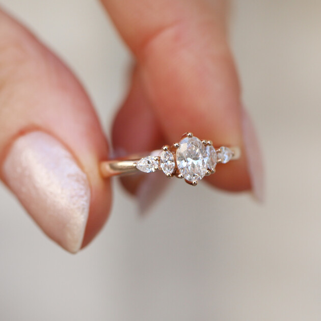 0.60 CT H SI2 HRD Sertifikalı Vintage Diana Pırlanta Yüzük - 2