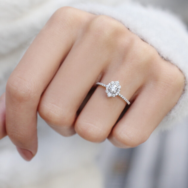 0.60 Karat F VS2 HRD Sertifikalı Vintage Lina Tasarım Pırlanta Yüzük - 3