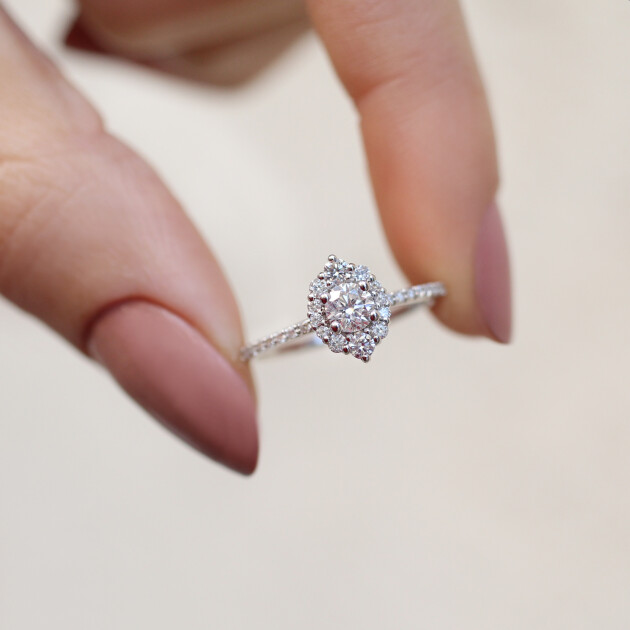 0.60 Karat F VS2 HRD Sertifikalı Vintage Lina Tasarım Pırlanta Yüzük - 1