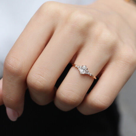 0.60 Karat Özel Tasarım Oval Pırlanta Yüzük - 2