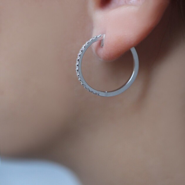 0.60 Karat Özel Tasarım Pırlanta Küpe - 2