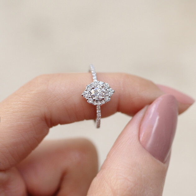 0.60 Karat Vintage Lina Tasarım Pırlanta Yüzük - 1