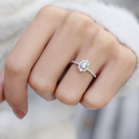 0.60 Karat Vintage Lina Tasarım Pırlanta Yüzük - 3