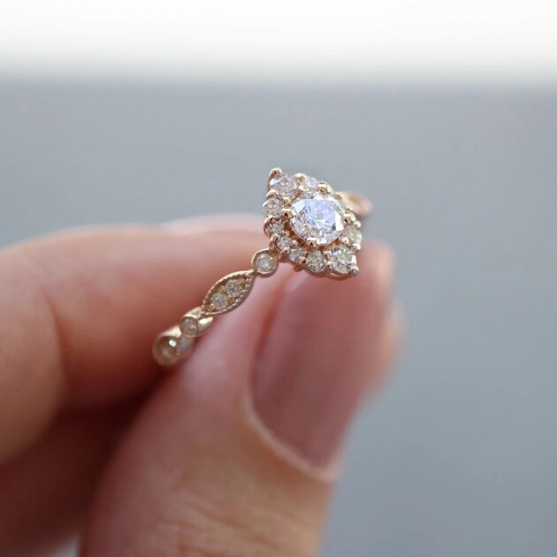 0.60 Karat Vintage Lina Pırlanta Yüzük - 2