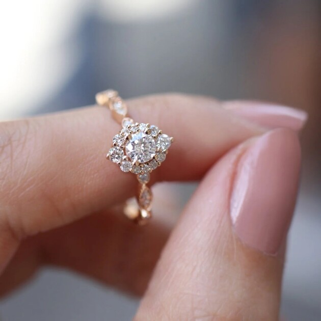 0.60 Karat Vintage Lina Pırlanta Yüzük - 1