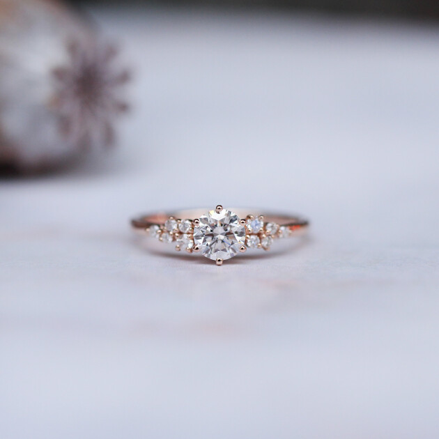 0.60 Karat Vintage Özel Tasarım Asimetri Pırlanta Tektaş Yüzük - 1