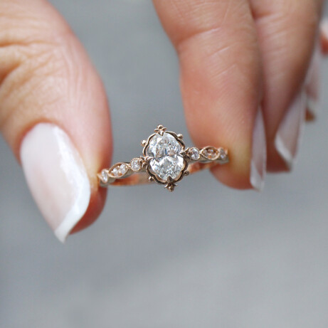 0.65 Karat F SI2 GIA Sertifikalı Vintage Tasarım Aria Pırlanta Yüzük 