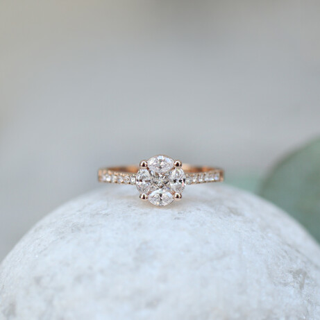 0.65 Karat Özel Tasarım Pırlanta Markiz Yüzük - 2