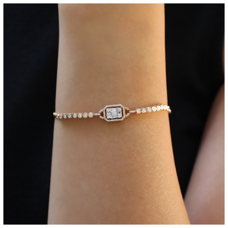 0.65 Karat Pırlanta Baget Bileklik - 
