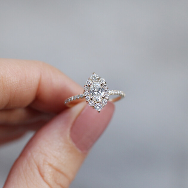 0.65 Karat Vintage Oval Lina Tasarım Pırlanta Yüzük - 1