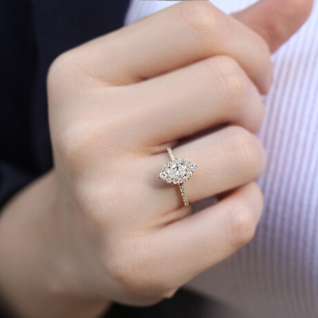 0.65 Karat Vintage Oval Lina Tasarım Pırlanta Yüzük - 2