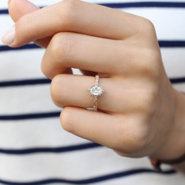 0.65 Karat Vintage Tasarım Aria Pırlanta Yüzük - 2