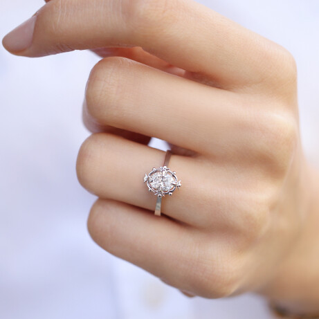 0.70 Karat F SI2 GIA Sertifikalı Aria Pırlanta Yüzük - 1