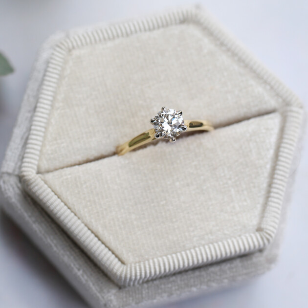 0.70 Karat F VS2 GIA Sertifikalı Pırlanta Tektaş Yüzük - 2