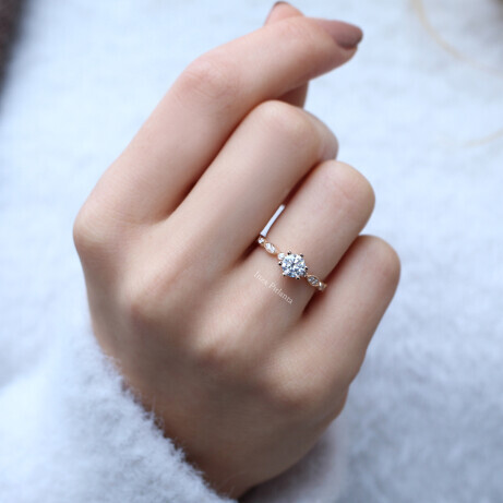 0.72 Karat Vintage Tasarım Pırlanta Tektaş Yüzük - 2