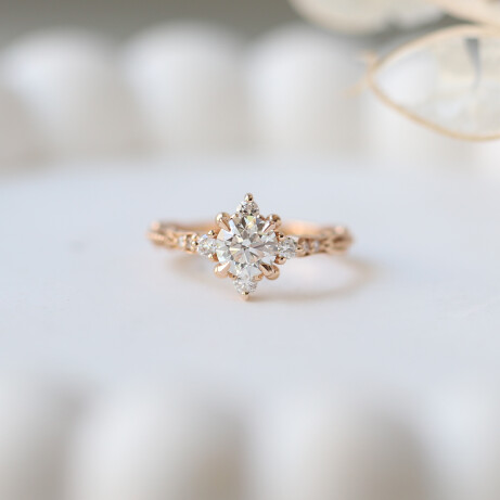 0.75 CT F SI2 GIA Sertifikalı Vintage Florence Pırlanta Yüzük - 1