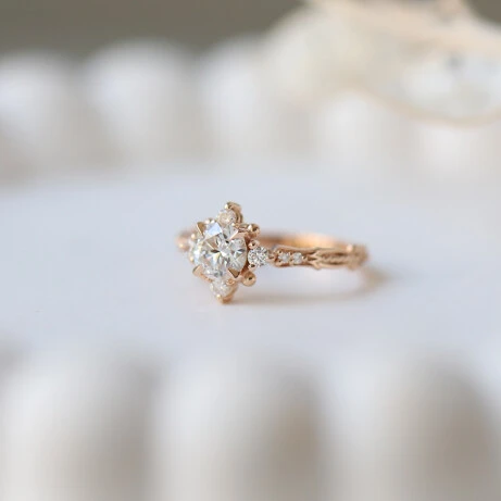 0.75 CT F SI2 GIA Sertifikalı Vintage Florence Pırlanta Yüzük - 2