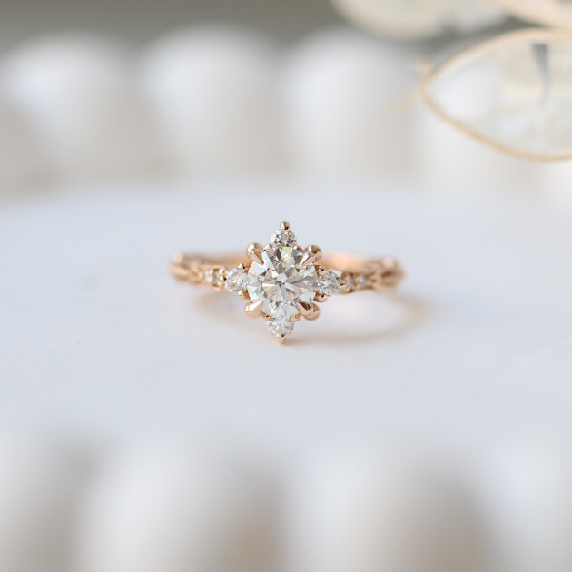 0.75 Karat F SI2 GIA Sertifikalı Vintage Florence Pırlanta Yüzük - 1