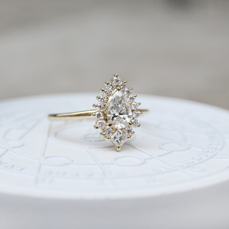 0.75 Karat Özel Tasarım Damla & Prenses Pırlanta Yüzük - 2