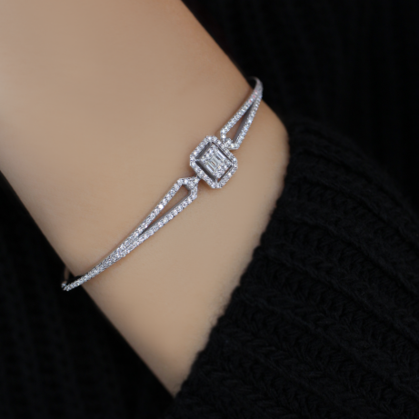 0.75 Karat Pırlanta Baget Kelepçe - 2