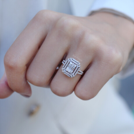 0.75 Karat Pırlanta Baget Yüzük - 