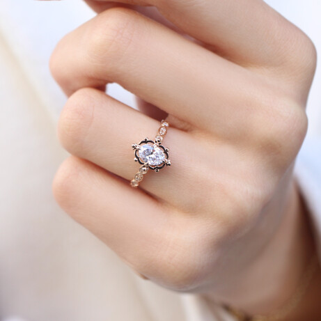 0.75 Karat Vintage Tasarım Aria Pırlanta Yüzük - 3