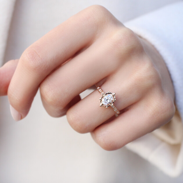 0.75 Karat Vintage Tasarım Aria Pırlanta Yüzük - 4