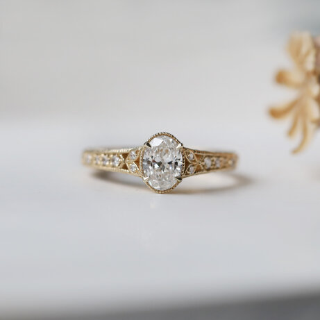 0.80 Karat F SI2 GIA Sertifikalı Tigris Tasarım Pırlanta Yüzük - 