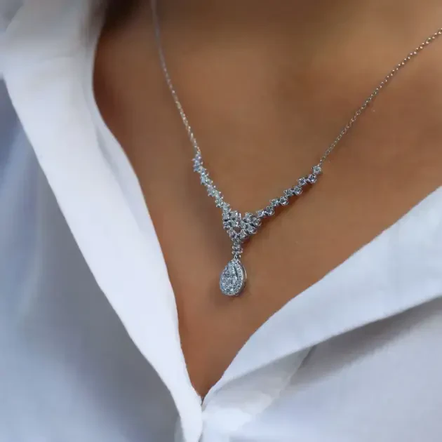 0.80 Karat Özel Tasarım Pırlanta Kolye - 2