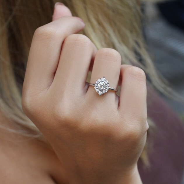 0.80 Karat Vintage Lina Tasarım Pırlanta Yüzük - 1