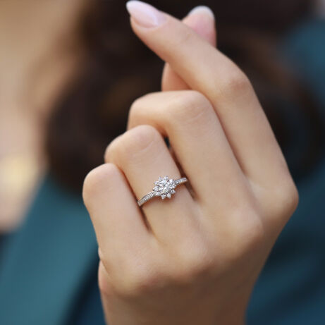 0.80 Karat Vintage Tasarım Kar Tanesi Pırlanta Yüzük 