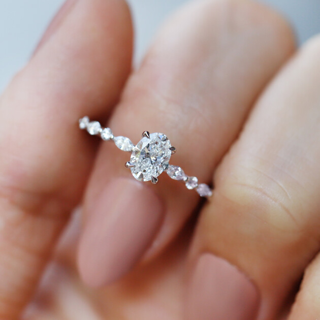 0.90 Karat F SI2 GIA Sertifikalı Vintage Elena Pırlanta Yüzük - 1