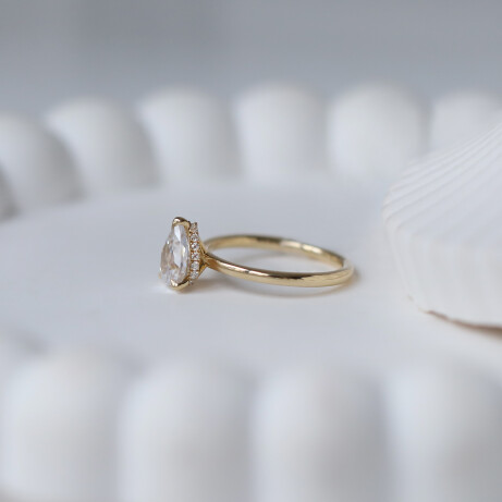 1.00 Karat E SI2 HRD Sertifikalı Damla Pırlanta Yüzük - 2