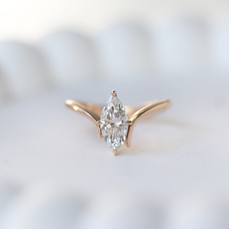 1.00 Karat F SI2 GIA Sertifikalı Markiz Pırlanta Tektaş Yüzük - 