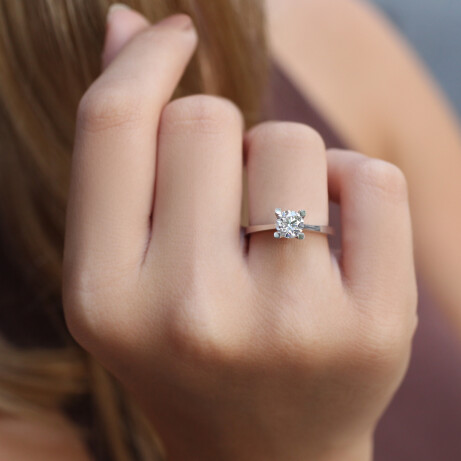 1.00 Karat D VS1 GIA Sertifikalı Pırlanta Tektaş Yüzük - 