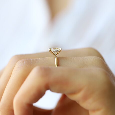1.05 CT F SI2 GIA Sertifikalı Oval Tektaş Yüzük - 3